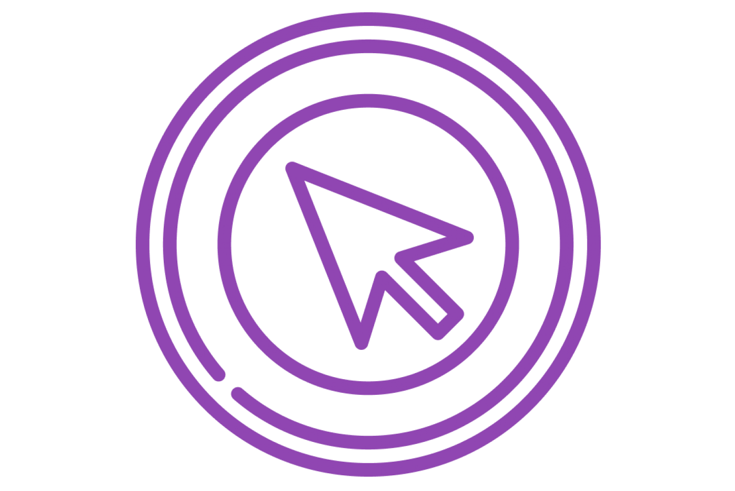 Click with Caution logo: arrow in a circle